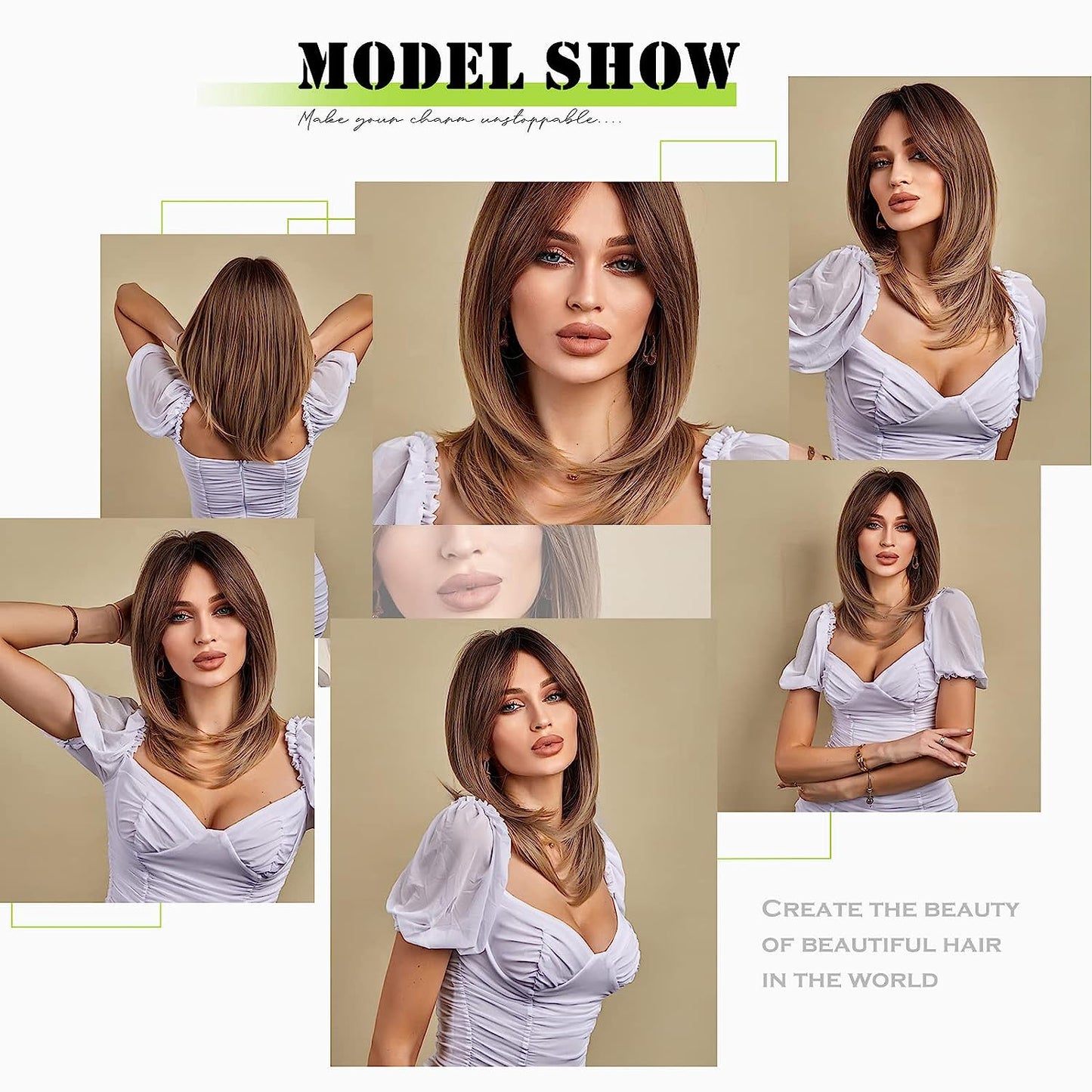 Synthetic Long Wigs Hair with Bangs for Daily Use