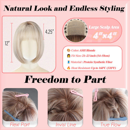 Perla - Wigyy Brown Black Bob Elegant Wig with Bang