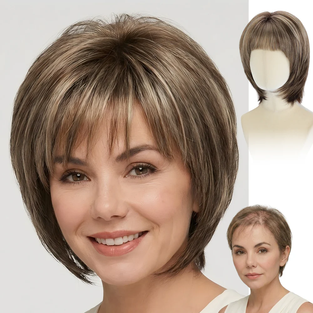 Alma - Short Brown Cute Wigs for Women