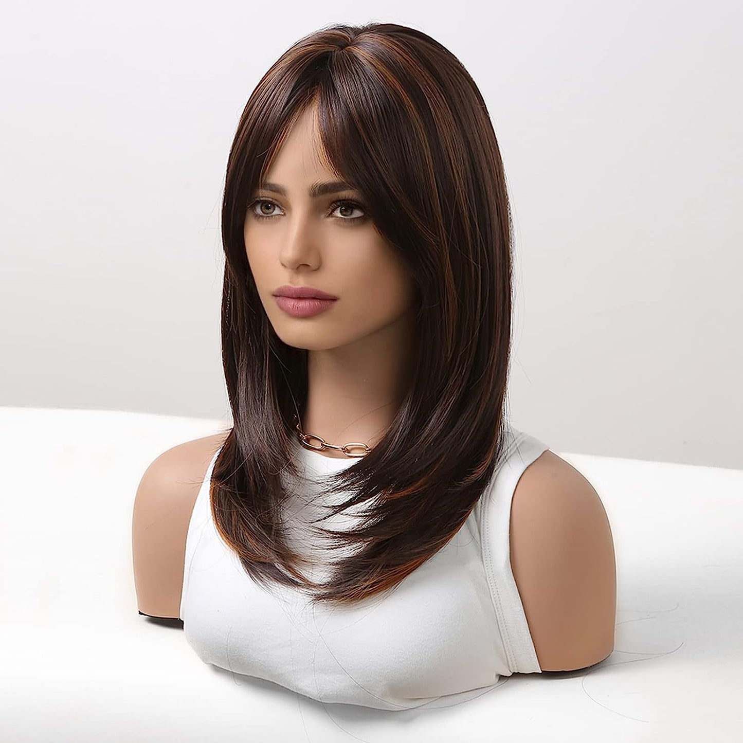 Synthetic Long Wigs  Hair with Bangs for Daily Use