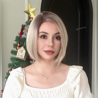 Estelle - Wigyy Mono-Front Blonde Highlighted Softly Bob Wig