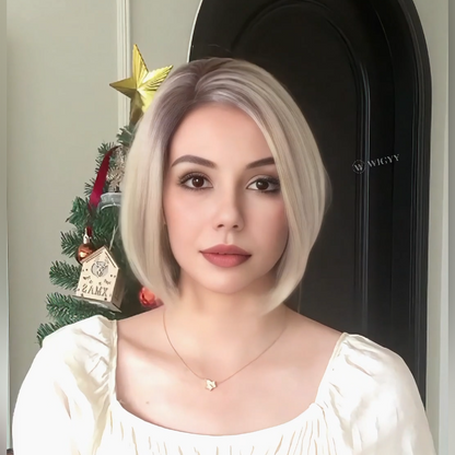 Estelle - Wigyy Mono-Front Blonde Highlighted Softly Bob Wig