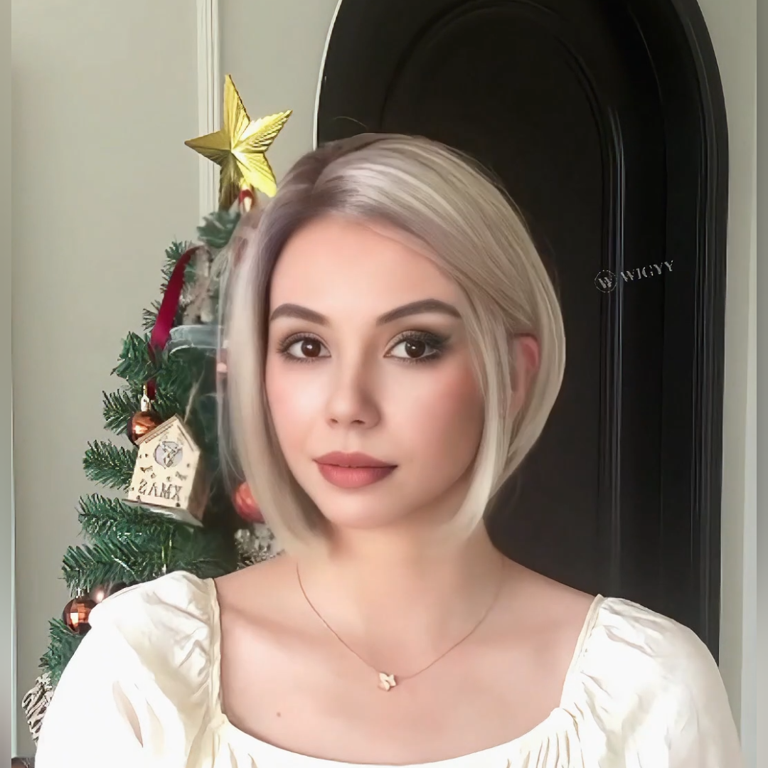Estelle - Wigyy Mono-Front Blonde Highlighted Softly Bob Wig