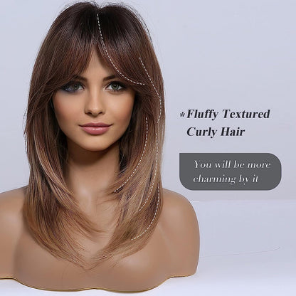 Synthetic Long Wigs  Hair with Bangs for Daily Use