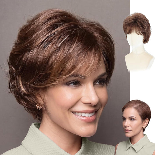 Sandy - WIGYY Chestnut Brown Pixie Cut Wig for White Women