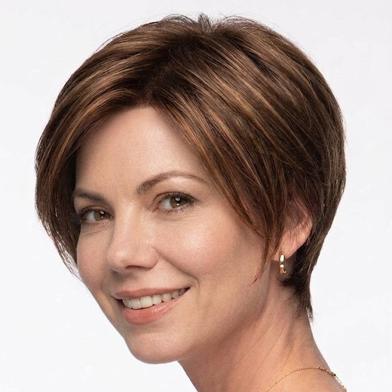 Camilla - Wigyy Straight Brown Highlighted Layered Cut Elegant Wig