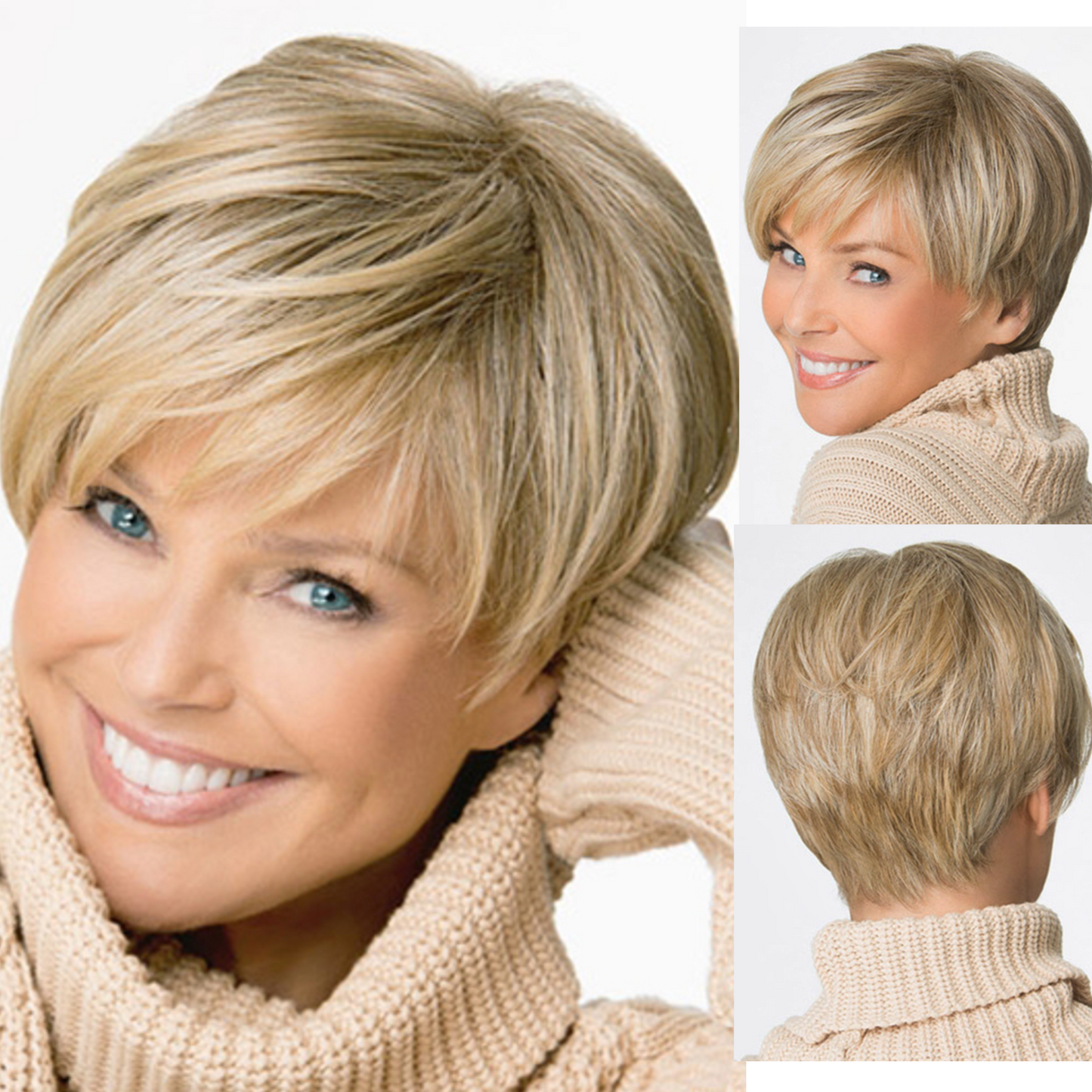 Alice  - Wigyy Short Ombre Beige Layered Wigs for Women