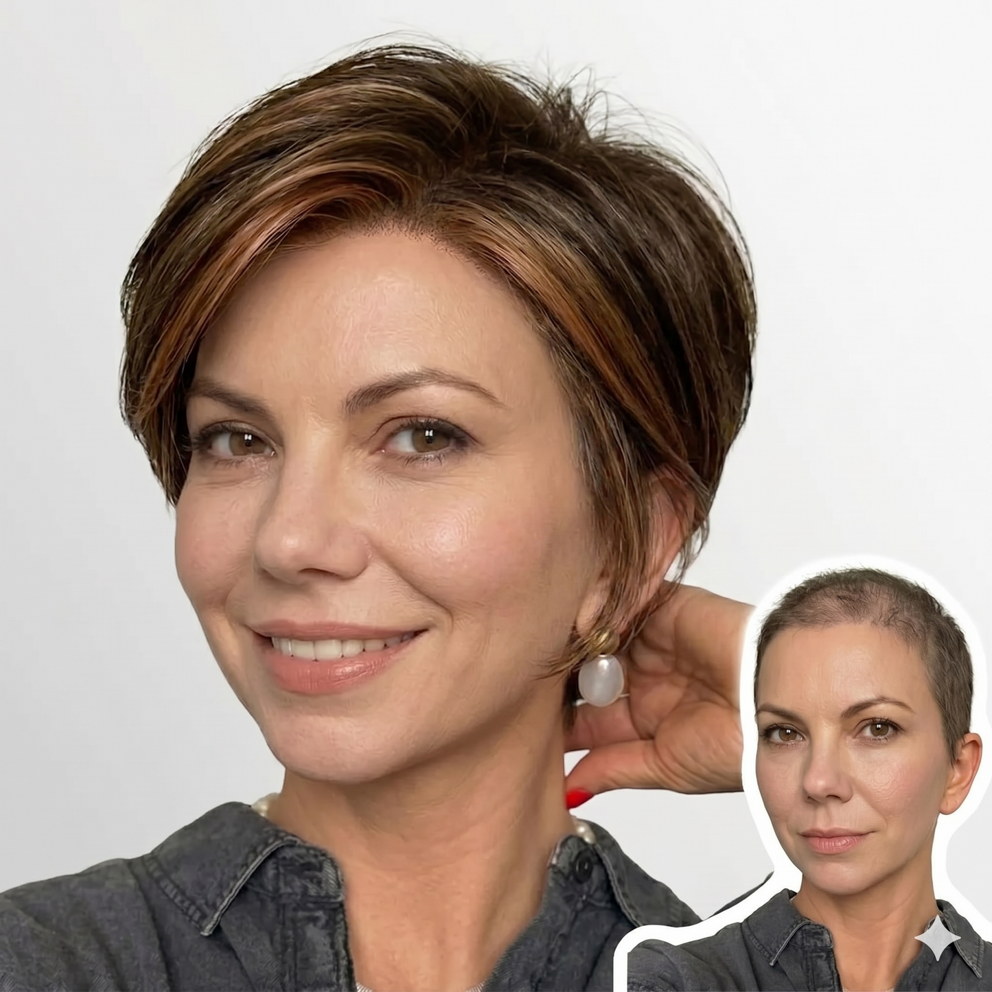Camilla - Wigyy Straight Brown Highlighted Layered Bob Elegant Wig