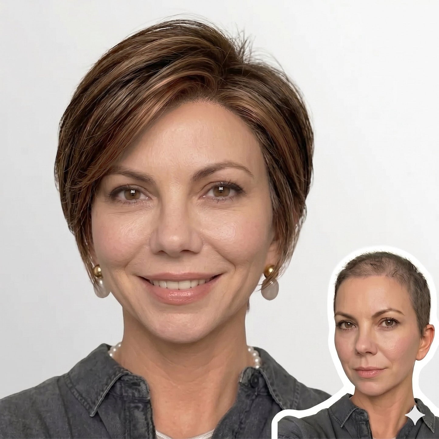 Camilla - Wigyy Straight Brown Highlighted Layered Bob Elegant Wig
