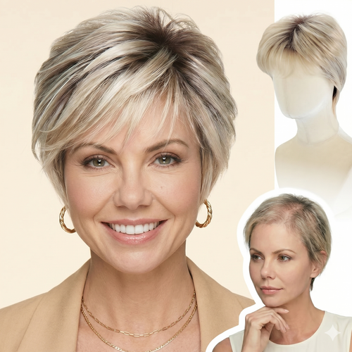 Tamsin | Natural Voluminous Pixie with Wispy Fringe