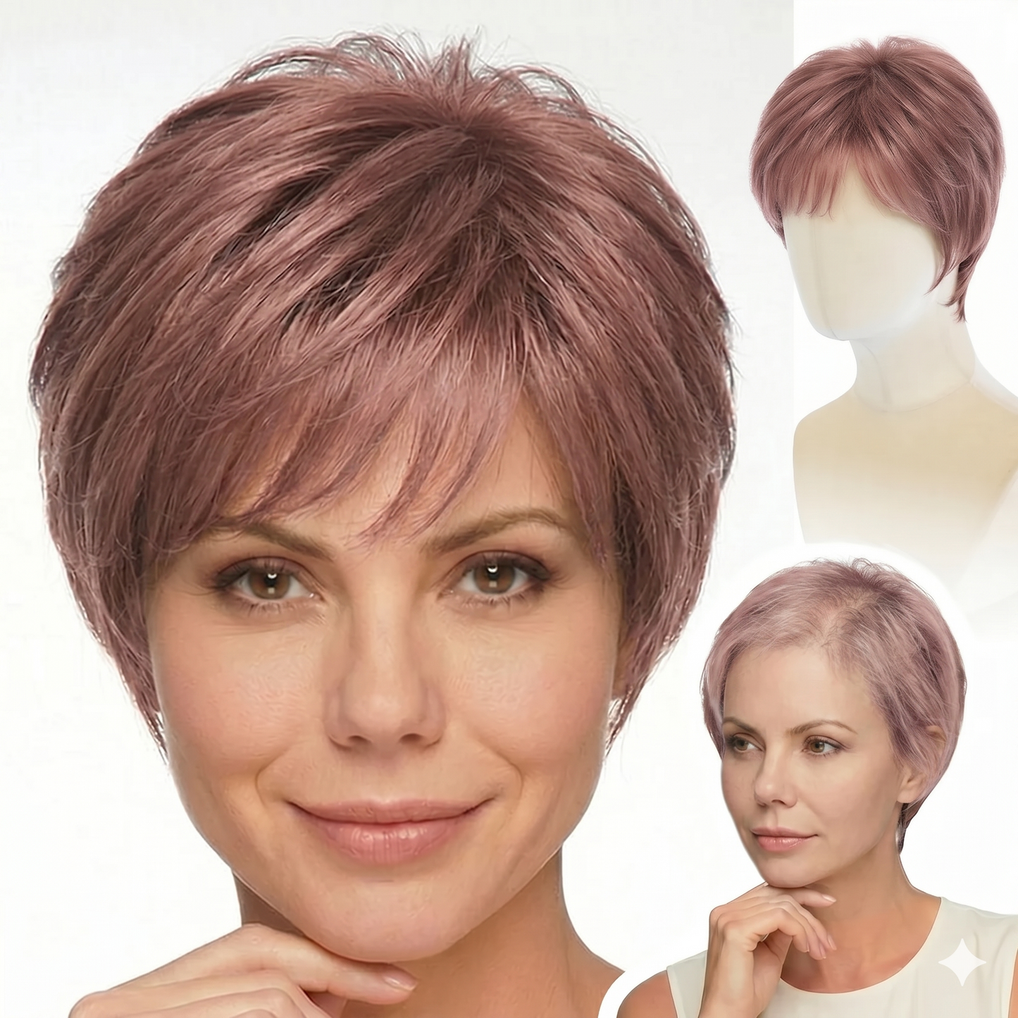 Tamsin - Short Ombre Blonde Pixie Cut Wigs