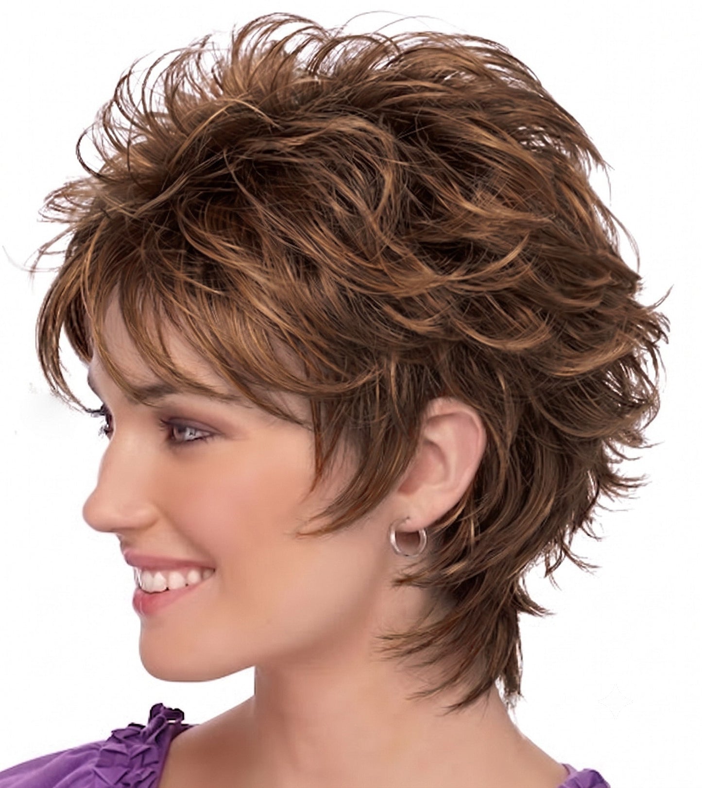 Harriet - Textured Feathered Shag  Voluminous Pixie Cut Wig