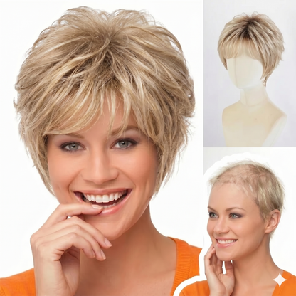 Aria - Short  Highlighted Elegant Wigs for White Women