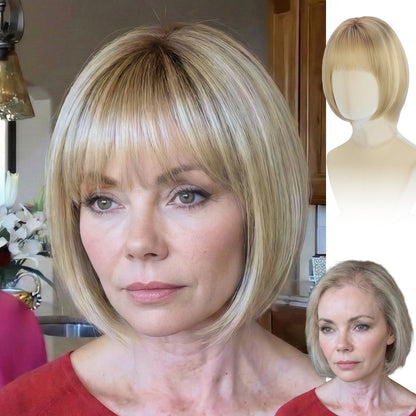 Perla - Wigyy Brown Black Bob Elegant Wig with Bang