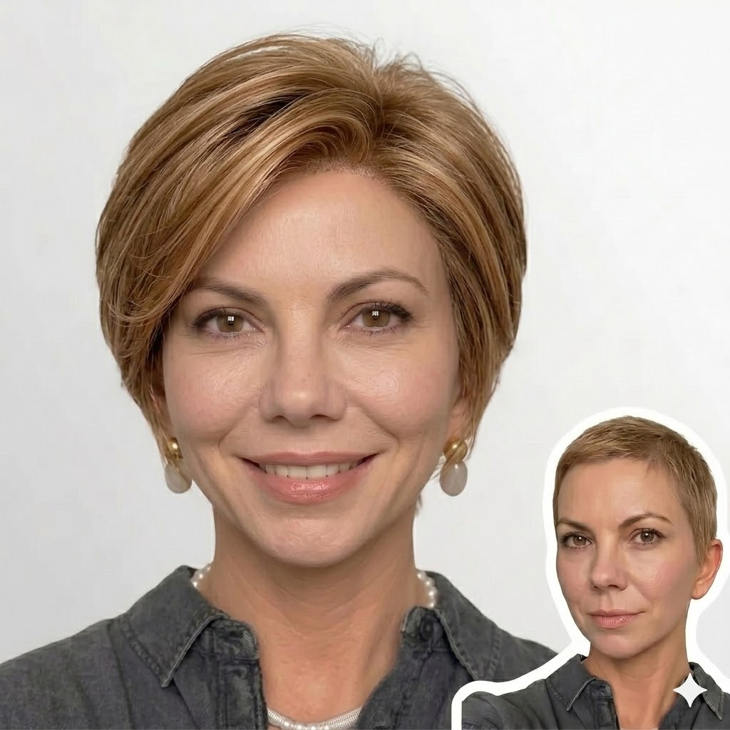 Camilla - Wigyy Straight Brown Highlighted Layered Bob Elegant Wig
