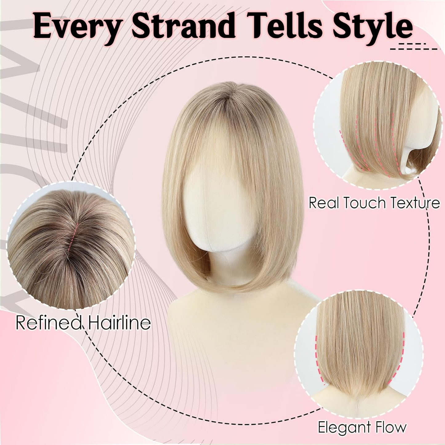 Theodora - Wigyy Ash Blonde Layered Bob Wigs