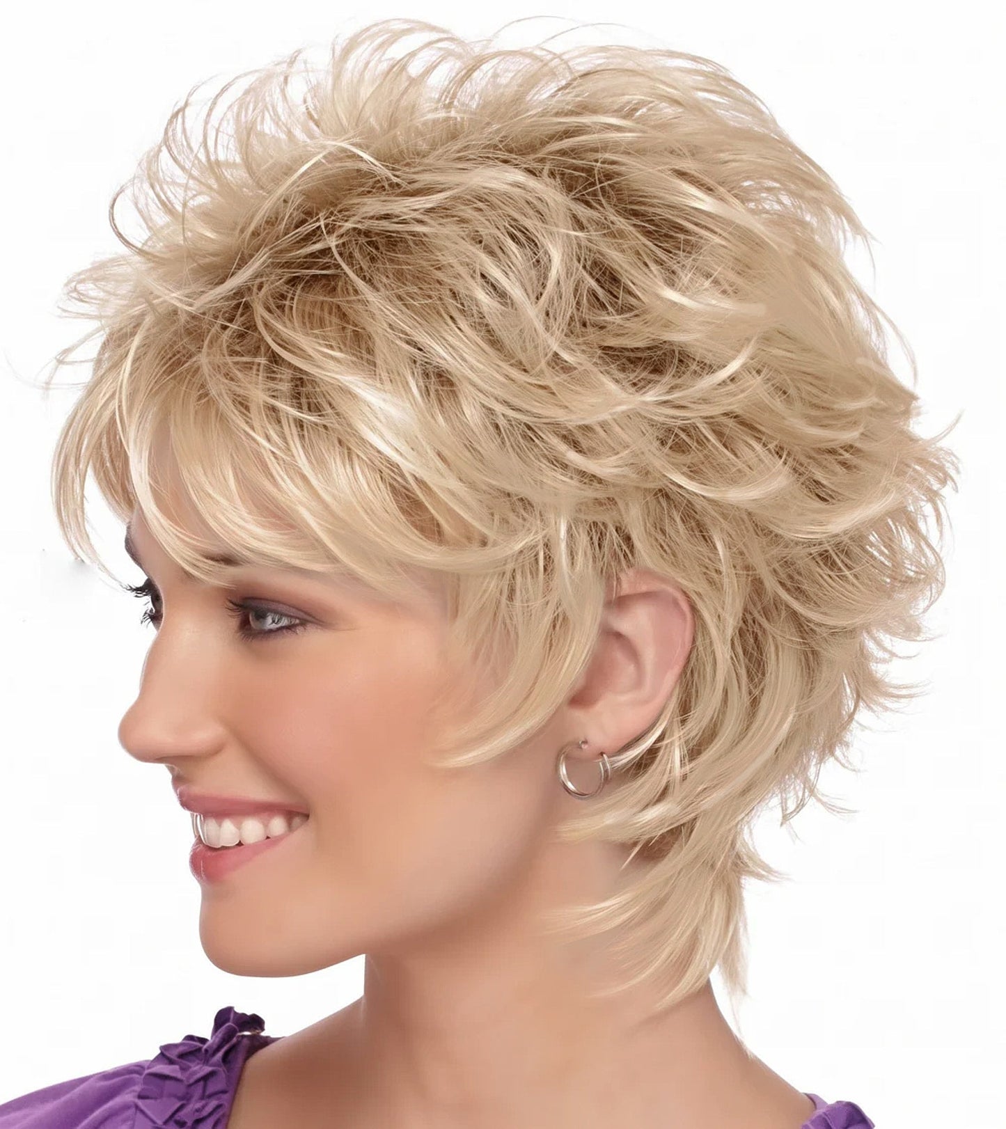 Harriet - Textured Feathered Shag  Voluminous Pixie Wig